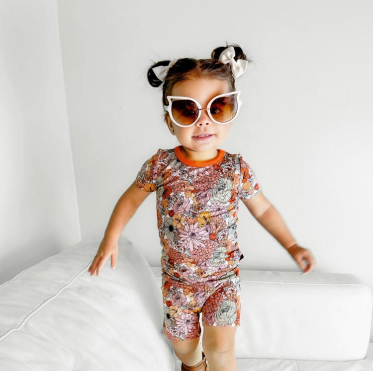 millie + roo Two Piece Shortie Set- Autumn Floral