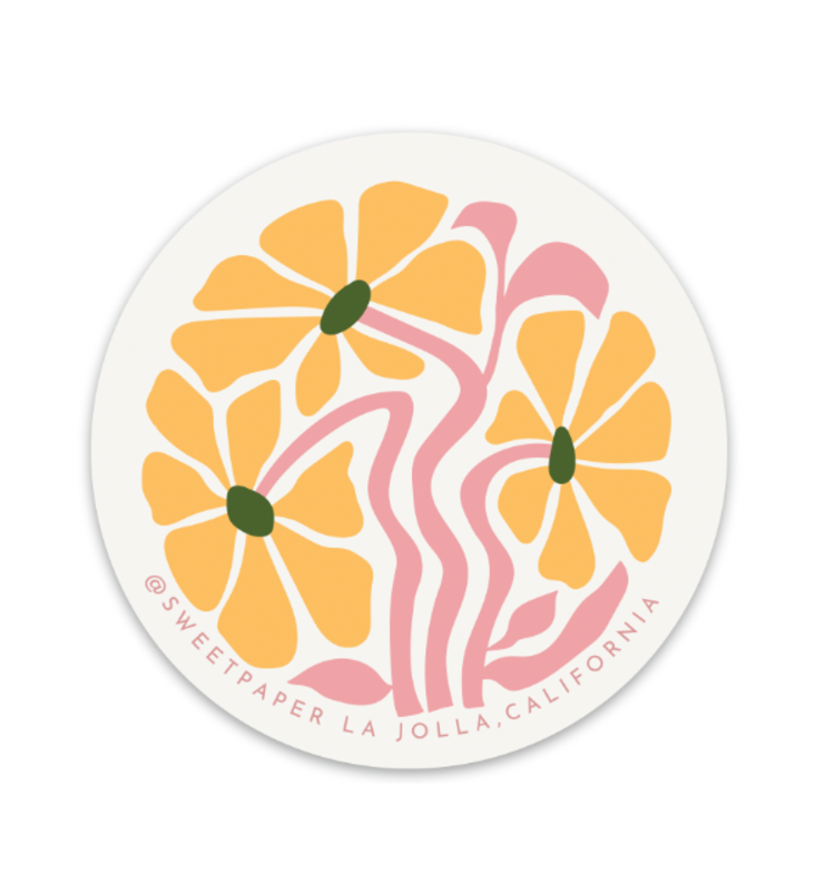 Sweet Paper Custom Yellow Flowers Sticker