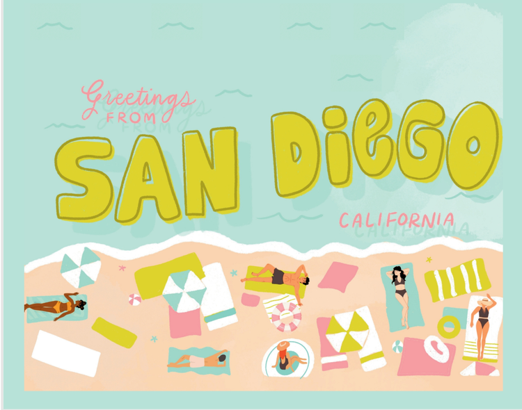 Sweet Paper Custom Greeting From San Diego Card