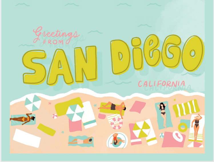 Sweet Paper Custom Greeting From San Diego Card