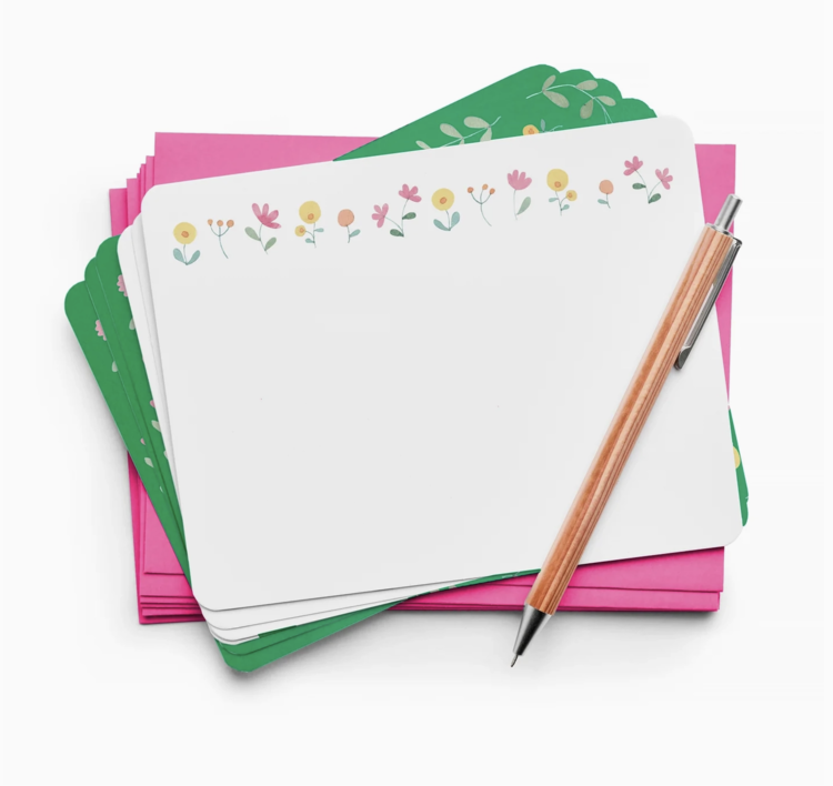 E. Frances Paper Studio Spring Flowers Flat Note  Set