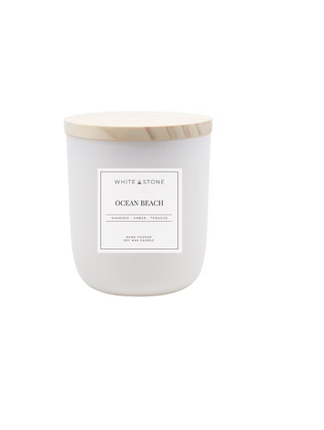 White Stone Candles Ocean Beach Candle