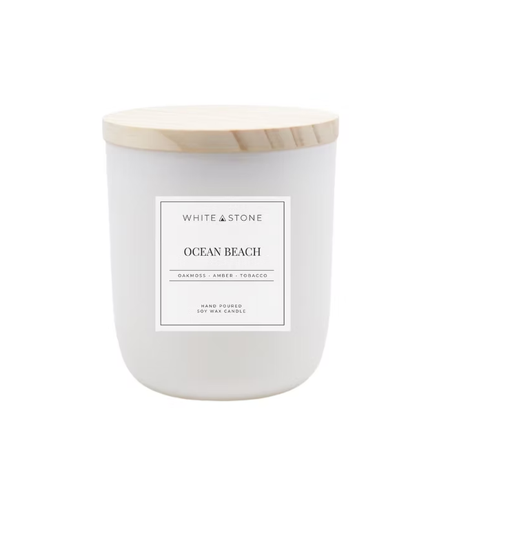 White Stone Candles Ocean Beach Candle