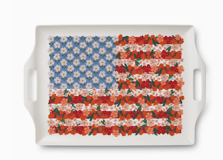 Rifle Paper Co. Americana Melamine Serving Platter with Handles