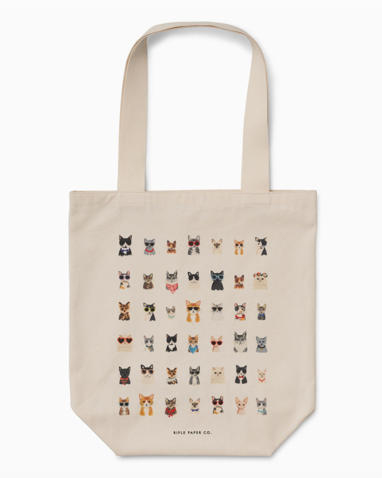 Rifle Paper Co. Cool Cats Canvas Tote Bag
