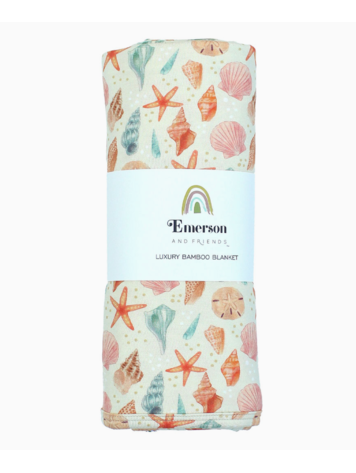 Emerson and Friends Sandy Seashells Baby Blanket