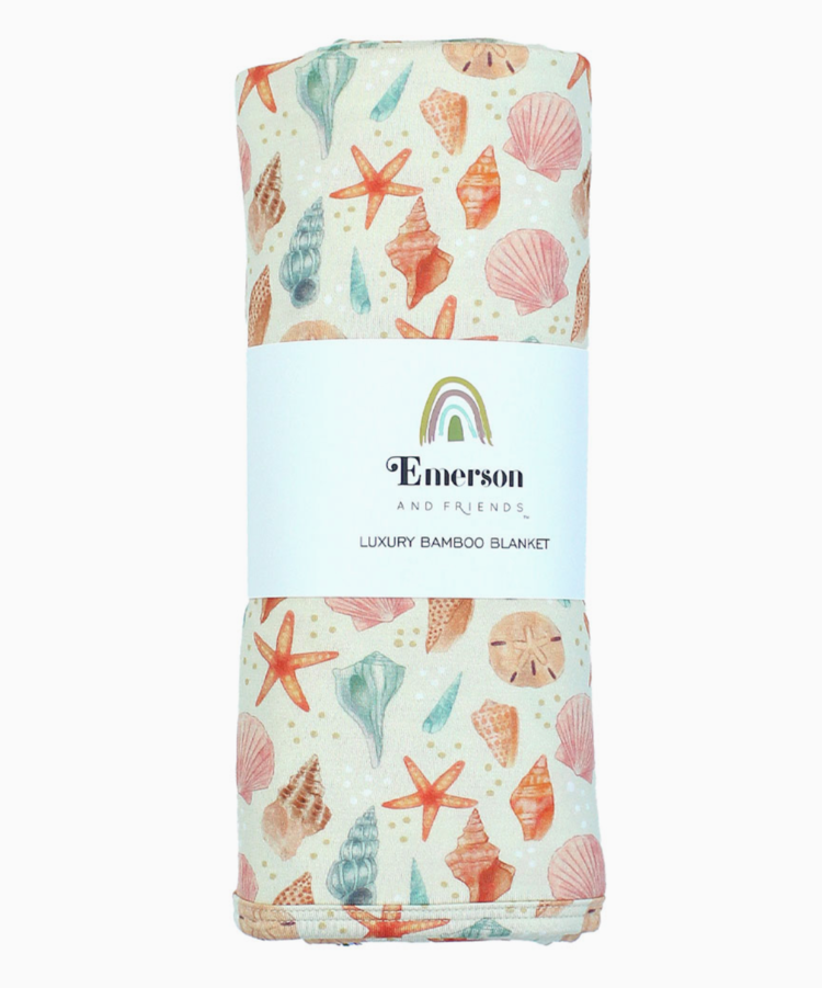 Emerson and Friends Sandy Seashells Baby Blanket