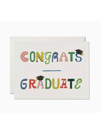 Red Cap Cards Graduate Typography
