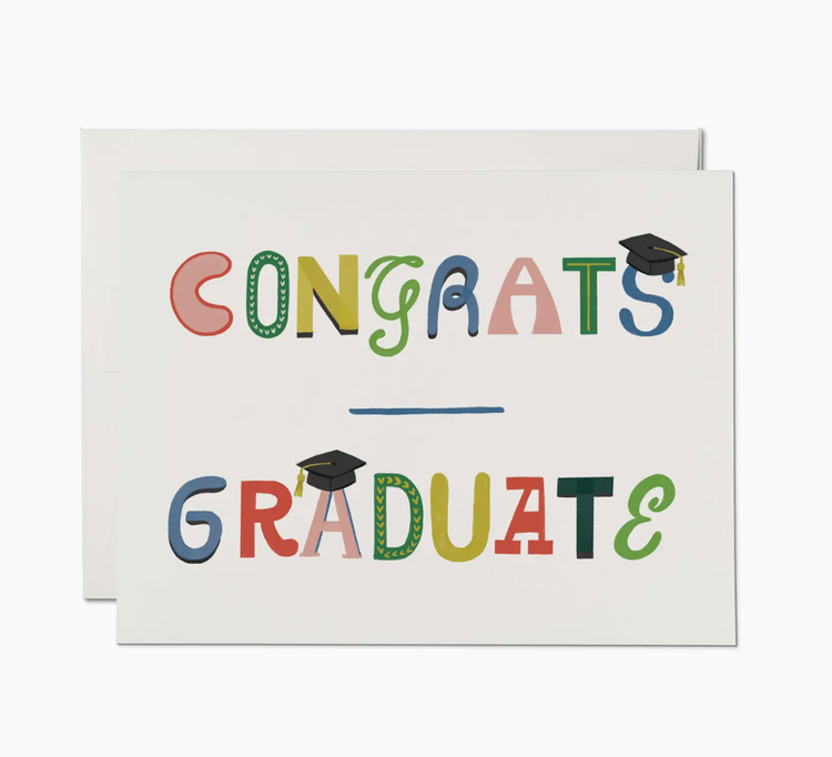Red Cap Cards Graduate Typography