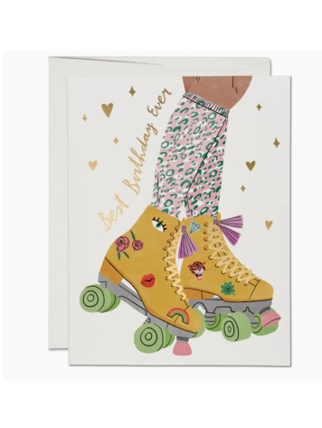 Red Cap Cards Roller Skate