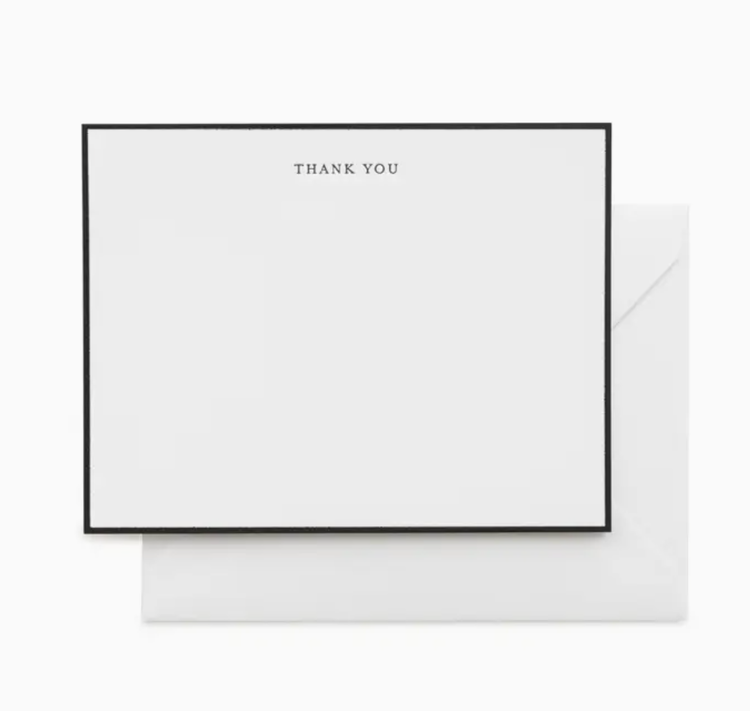 Sugar Paper Black Simple Thank You Note Set