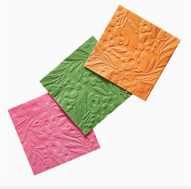 Santa Barbara Design Studio Embossed Cocktail Napkins - Flowers
