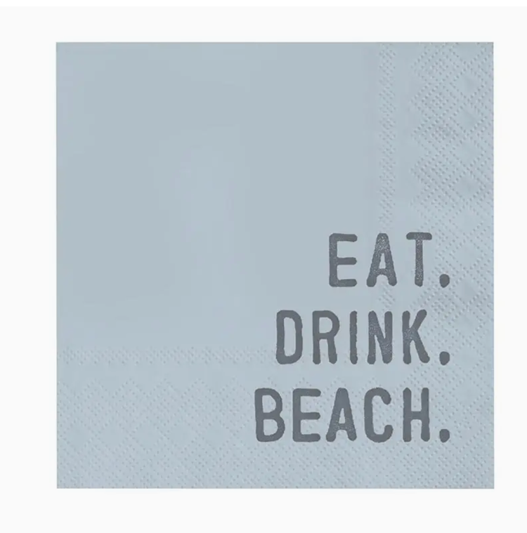 Santa Barbara Design Studio Face To Face Cocktail Napkin - Eat. Drink. Beach.