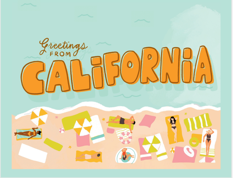 Sweet Paper Custom Greeting From California Card