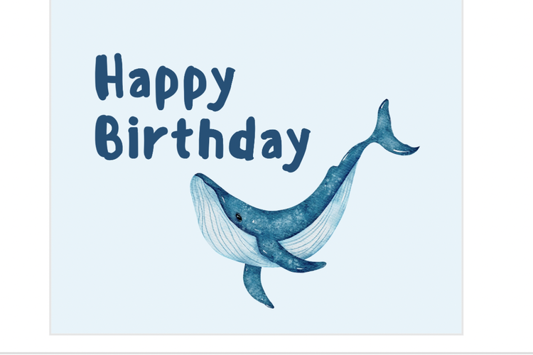 Sweet Paper Custom Happy Birthday Whale