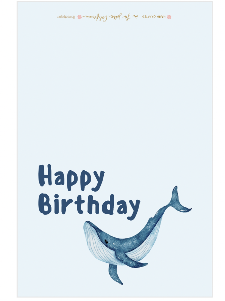 Sweet Paper Custom Happy Birthday Whale