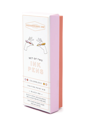 Designworks Ink Color Block Pens, Set of 2  Rosewood + Blush