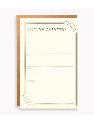 Paper Source Modern Minimal Gold Fill-in Invitations