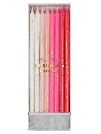 Meri Meri Pink Glitter Candles