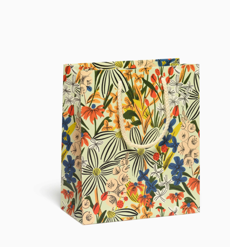 Red Cap Cards Striped Florals Gift Bag Small