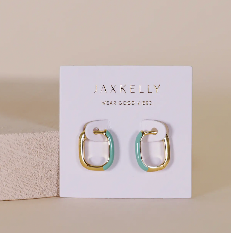 JaxKelly Color Dipped Rectangle Hoop