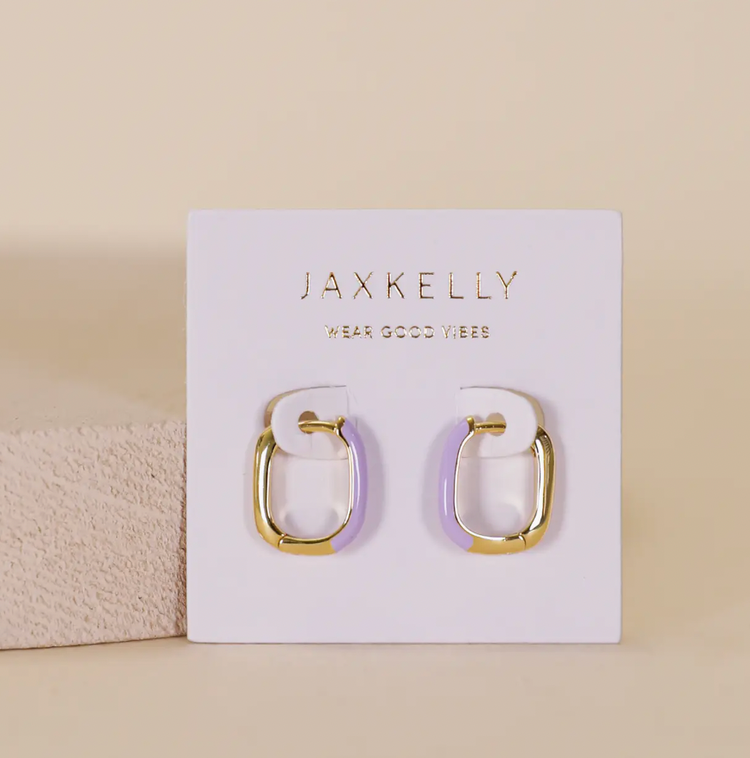 JaxKelly Color Dipped Rectangle Hoop