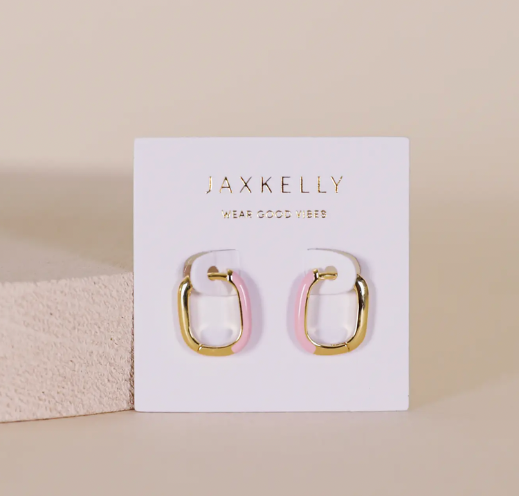 JaxKelly Color Dipped Rectangle Hoop