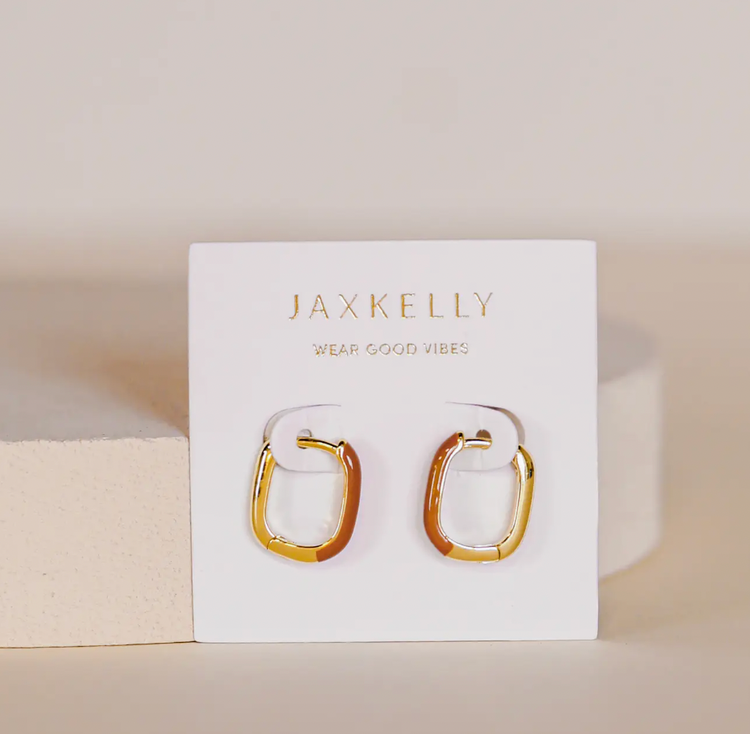 JaxKelly Color Dipped Rectangle Hoop