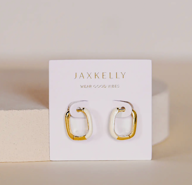 JaxKelly Color Dipped Rectangle Hoop