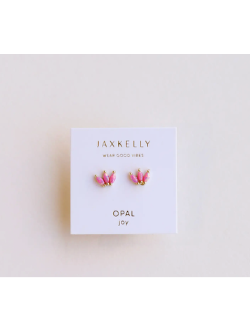 JaxKelly Opal Crown Stud, Pink