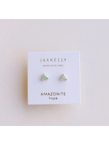 JaxKelly Mini Energy Gem Earrings, Amazonite