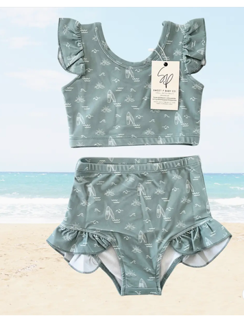 Sweet P Baby Co. Sage Surfer Flutter Bikini