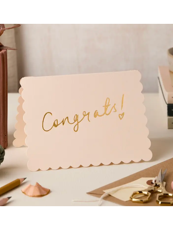 Katie Leamon Scallop Congratulations Card Blush