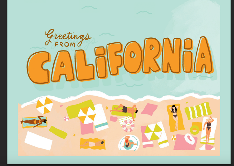 Sweet Paper Custom From California Beach Postcard