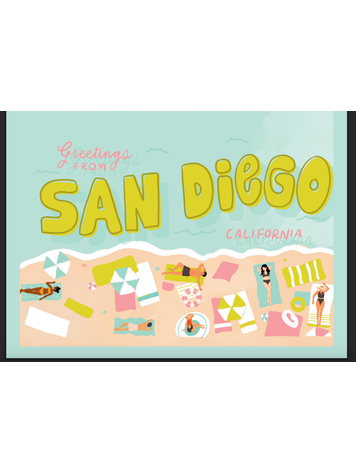 Sweet Paper Custom From San Diego Beach Postcard