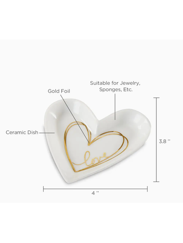 Kate Aspen Heart Shaped Trinket Dish - Medium