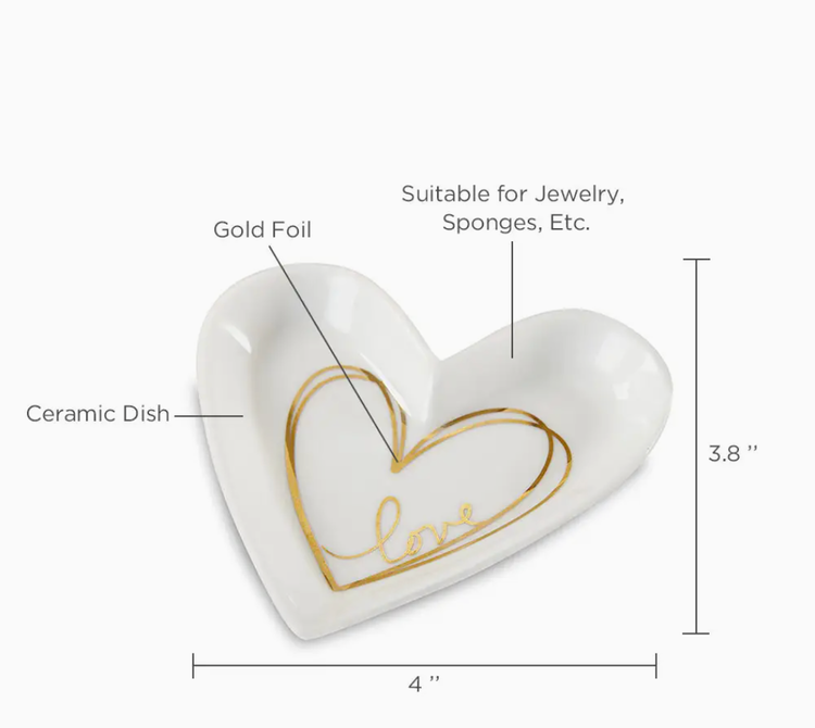 Kate Aspen Heart Shaped Trinket Dish - Medium