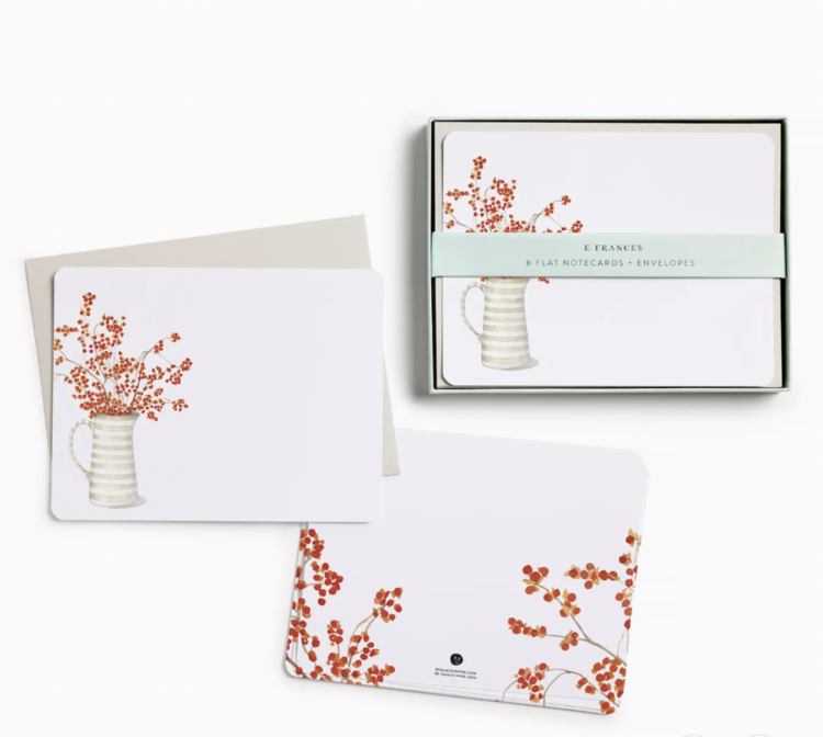 E. Frances Paper Studio Autumn Berry Pitcher Flat Note Set