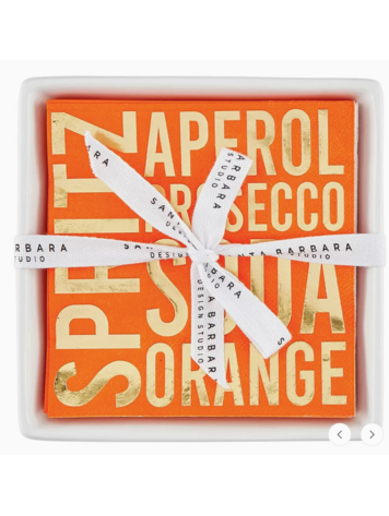 Santa Barbara Design Studio Ceramic Napkin Tray + Napkins - Spritz