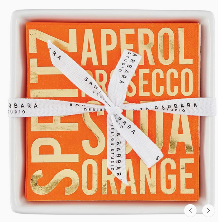 Santa Barbara Design Studio Ceramic Napkin Tray + Napkins - Spritz
