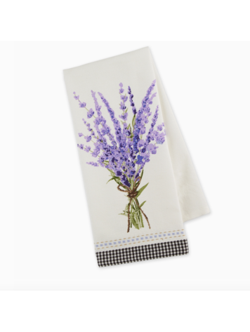 Design Imports Lavender Bouquet Embellished Dishtowel