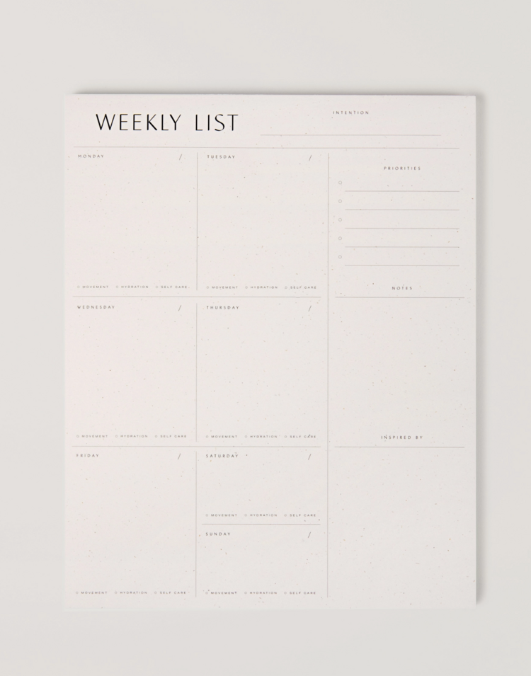 Wilde House Paper Weekly List Pad