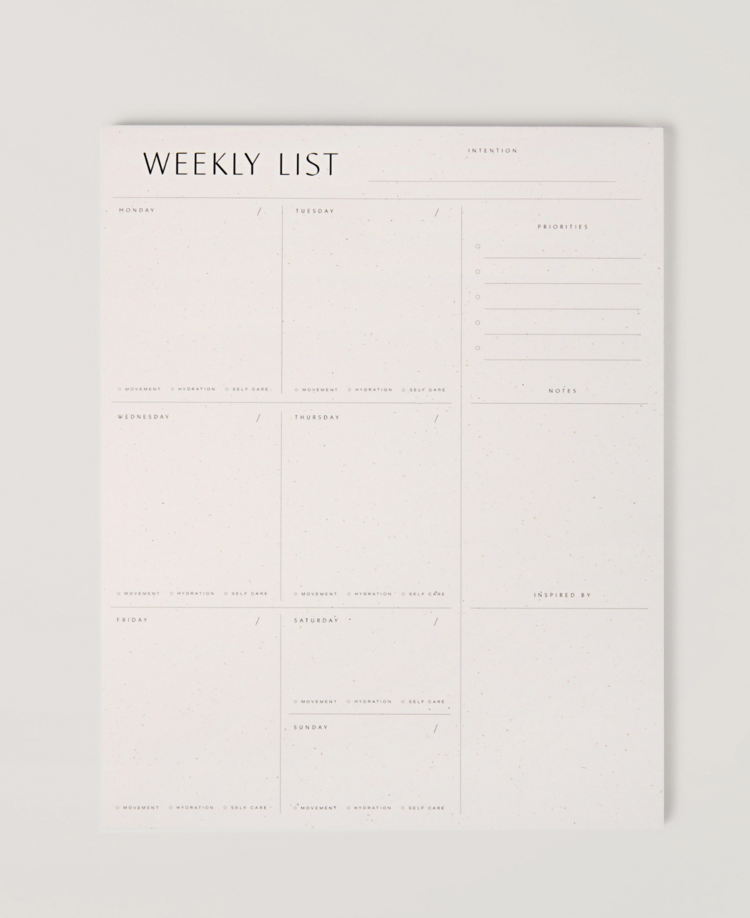 Wilde House Paper Weekly List Pad