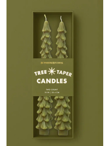 Sunshine Studios Tree Taper Candles | Green