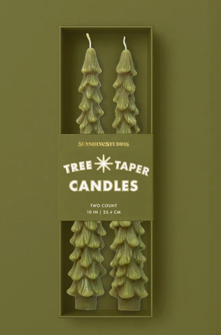 Sunshine Studios Tree Taper Candles | Green