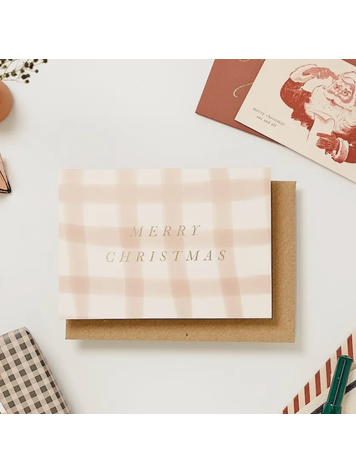 Katie Leamon Blush Check Xmas Christmas