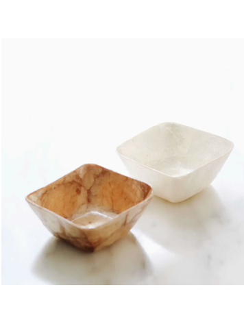 Dekorasyon Gifts Decor Capiz Square Mini Bowl, Gold