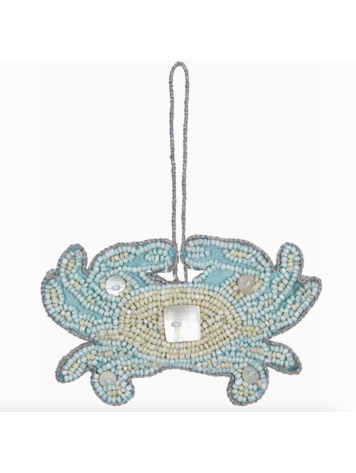 HS Seashells Sea Crab Blue Mop & Beaded Ornament