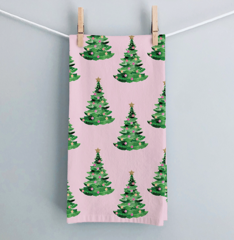 Gert & Co Pink Christmas Tea Towel
