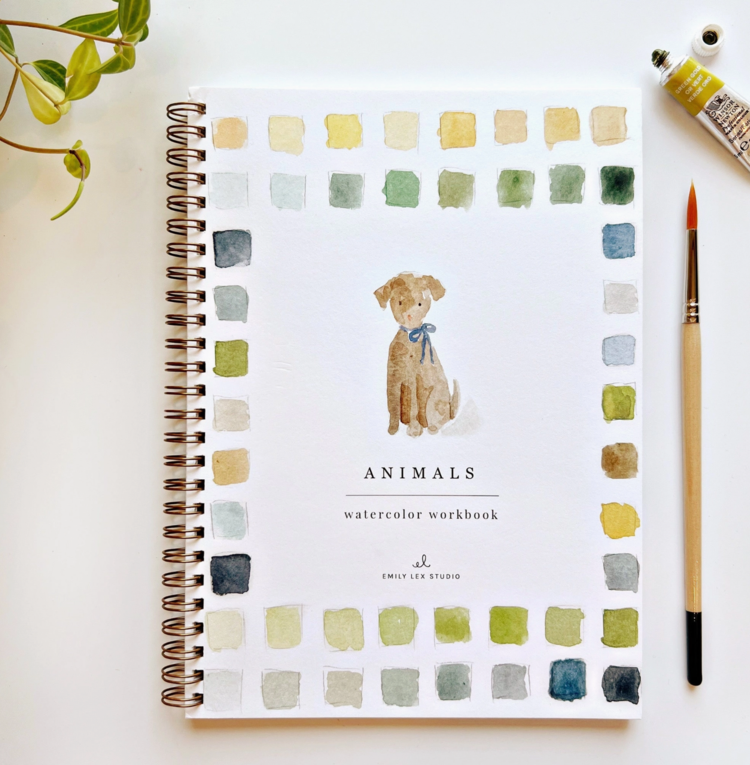 emily lex studio Animals Watercolor Workbook